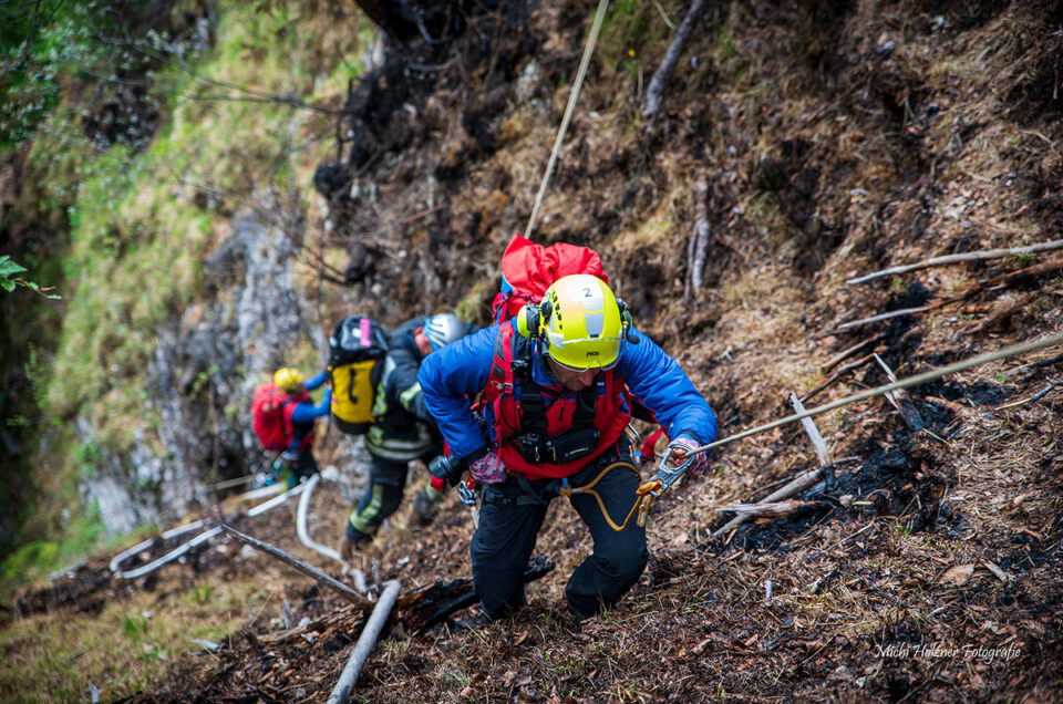 Bergwaldbrand am Saurüsselkopf in den Chiemgauer Bergen